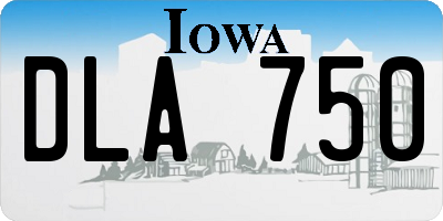 IA license plate DLA750