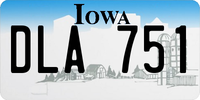 IA license plate DLA751