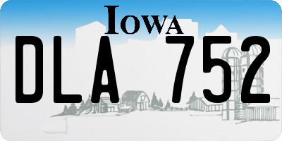 IA license plate DLA752