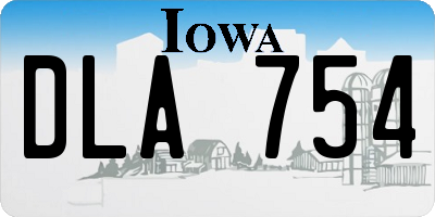IA license plate DLA754