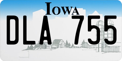 IA license plate DLA755