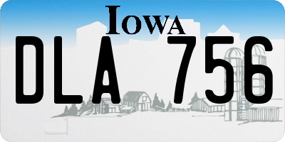 IA license plate DLA756