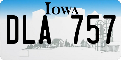 IA license plate DLA757
