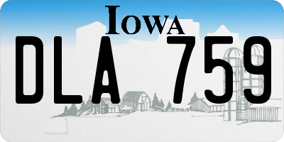IA license plate DLA759