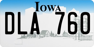 IA license plate DLA760