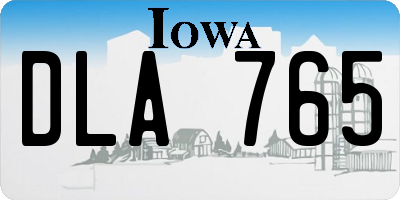 IA license plate DLA765