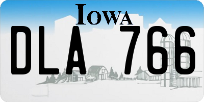 IA license plate DLA766