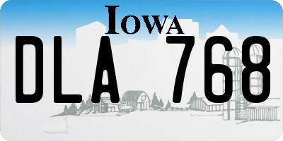 IA license plate DLA768