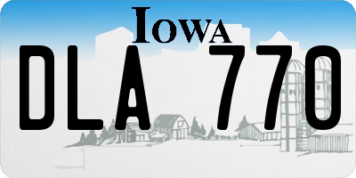 IA license plate DLA770