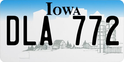 IA license plate DLA772