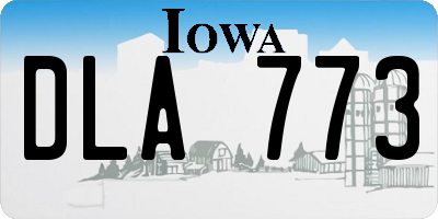 IA license plate DLA773
