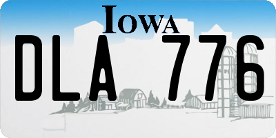 IA license plate DLA776