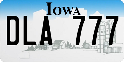 IA license plate DLA777