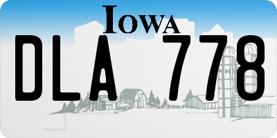 IA license plate DLA778