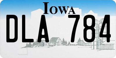 IA license plate DLA784
