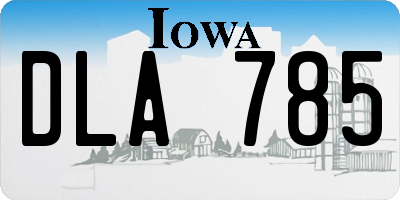 IA license plate DLA785