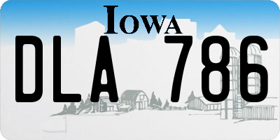 IA license plate DLA786
