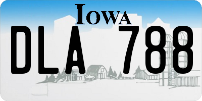 IA license plate DLA788