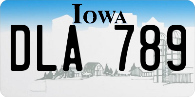 IA license plate DLA789