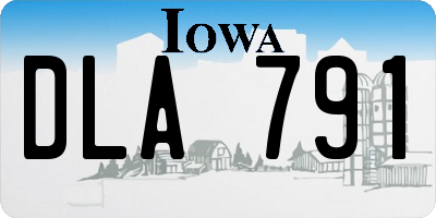 IA license plate DLA791