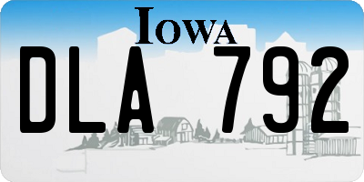 IA license plate DLA792