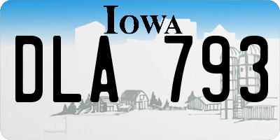 IA license plate DLA793