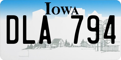IA license plate DLA794