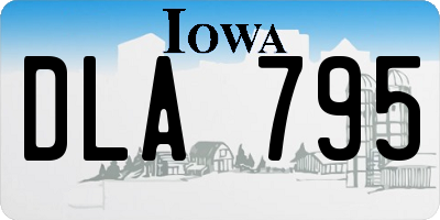 IA license plate DLA795