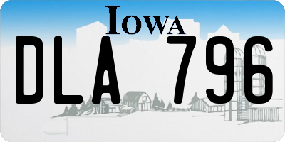 IA license plate DLA796