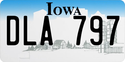 IA license plate DLA797