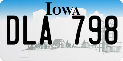 IA license plate DLA798