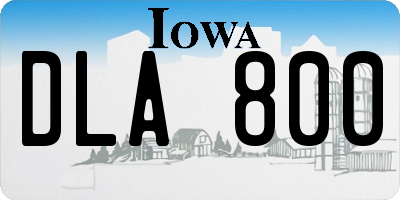 IA license plate DLA800