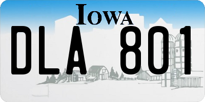 IA license plate DLA801