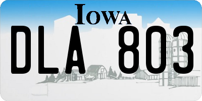 IA license plate DLA803