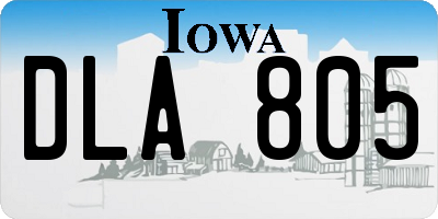 IA license plate DLA805