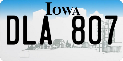 IA license plate DLA807