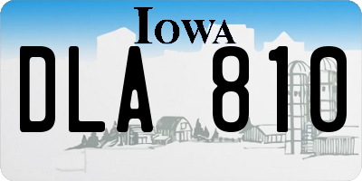 IA license plate DLA810