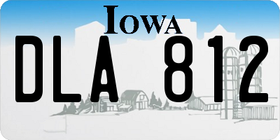 IA license plate DLA812