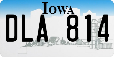 IA license plate DLA814