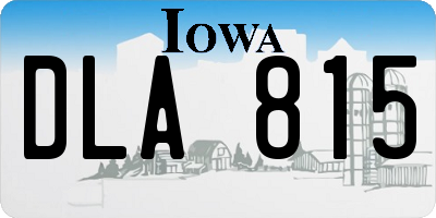 IA license plate DLA815