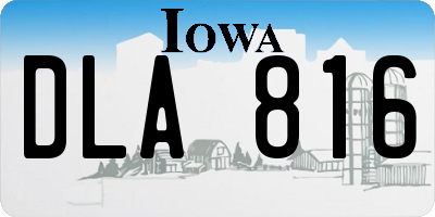 IA license plate DLA816