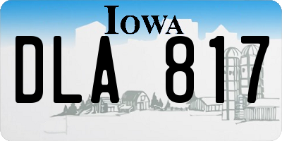 IA license plate DLA817