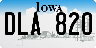 IA license plate DLA820