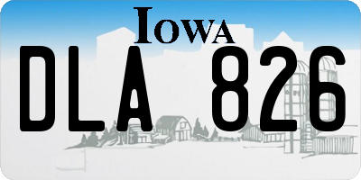 IA license plate DLA826
