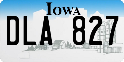 IA license plate DLA827