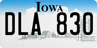 IA license plate DLA830
