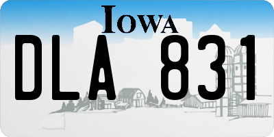 IA license plate DLA831