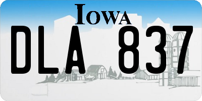 IA license plate DLA837