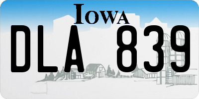 IA license plate DLA839