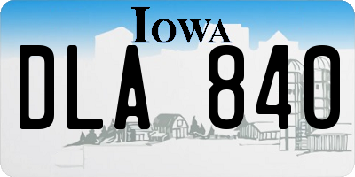 IA license plate DLA840